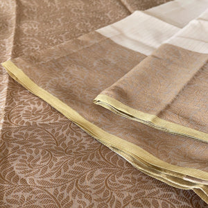 Cream Off White Cotton Silk Banarasi Resham Saree
