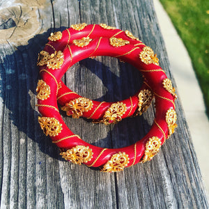 Red and Gold Brass high gold Bengali Bangles
