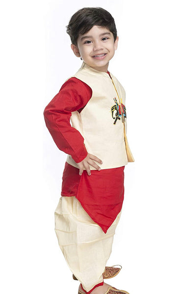 Baby Annaprashan Jacket, Kurta, Dhoti Set