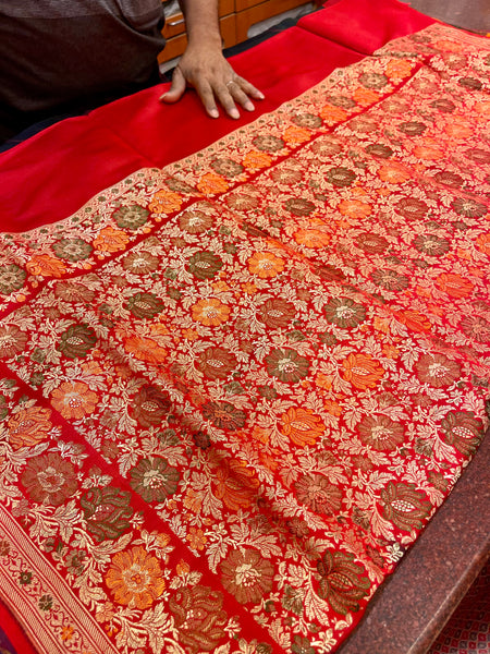 BLACK VALKALAM KATAN SILK ANCHAL BANARASI SILK SAREE