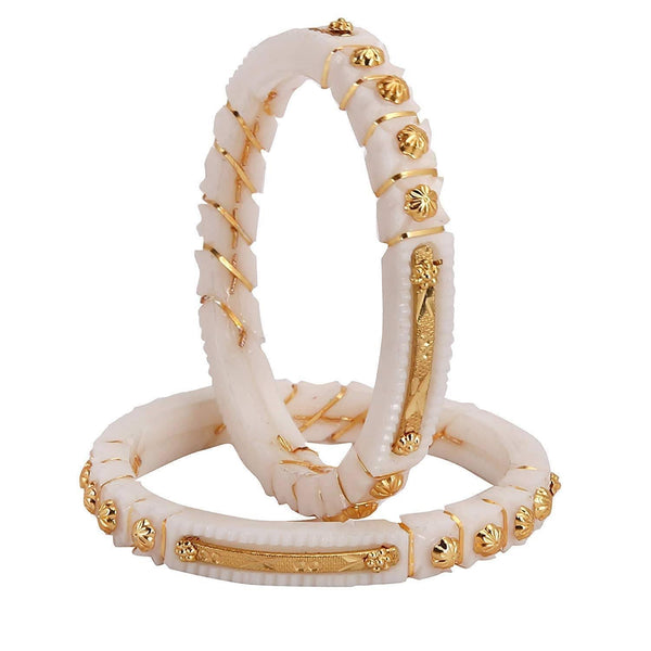 Gold Plated and Shakha Pola Bangle Set for Women (Set of 4)