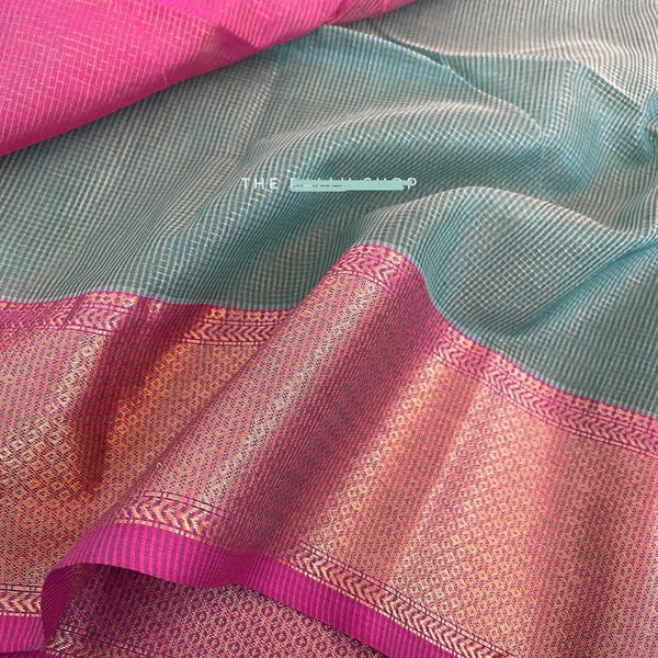 Pure Handwoven Maheshwari Handloom Tissue Silk Saree