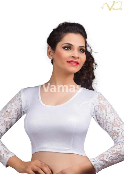 Silver Lycra Stretchable Blouse (A-19_SILVER)
