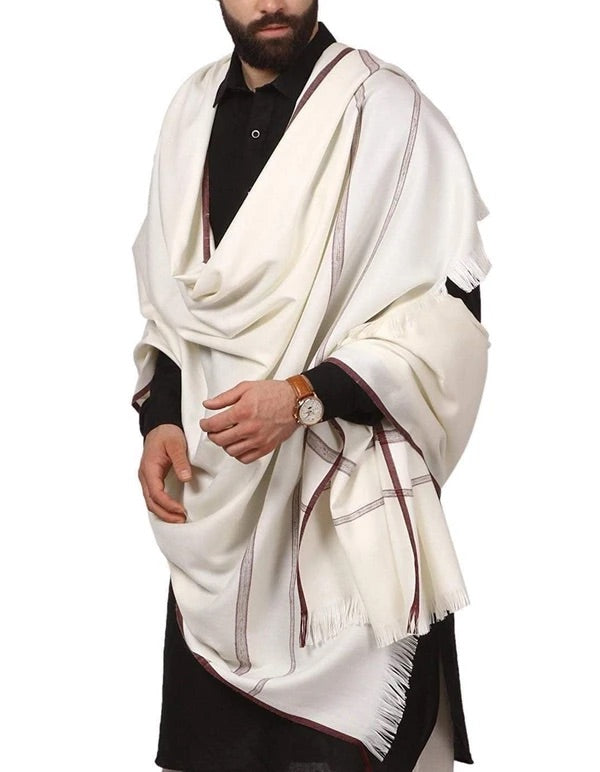 KASHMIRI MENS HAND EMBROIDERY SHAWL, WOOLLEN SHAWL WITH KASHMIRI