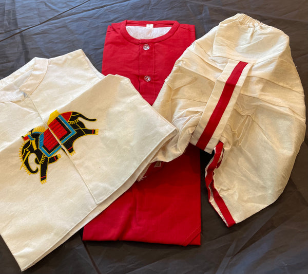 Baby Annaprashan Jacket, Kurta, Dhoti Set