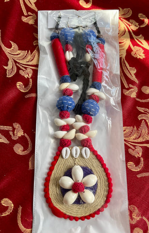 Tribal Handmade Conch Shell Necklace and Earring Set