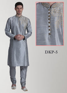 Silver Colored Designer Kurta Pajama Set