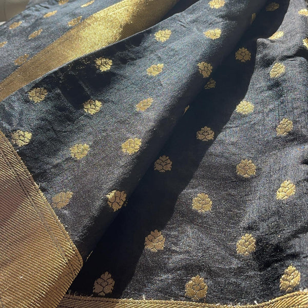 Black and Gold Handloom Silk Saree
