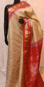 Pure Silk Gadwal in Yellow and Orange