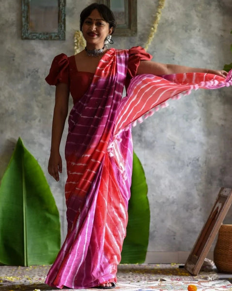Stunning Purple Mul Modal Saree.