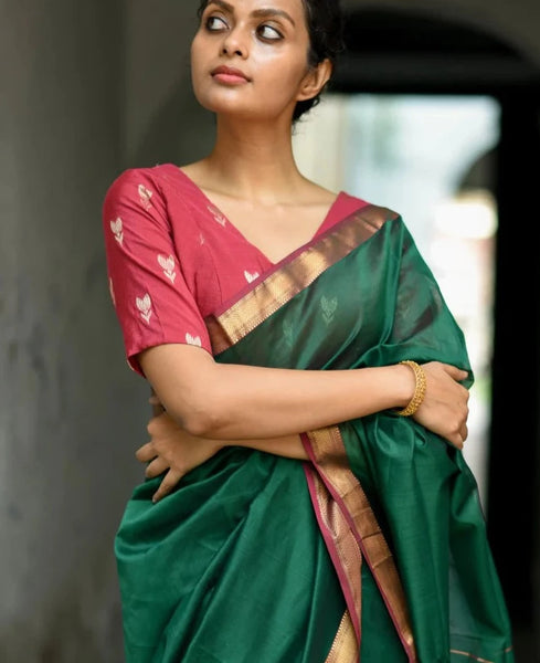 Readymade Gorgeous Red Poly-Cotton Blouse