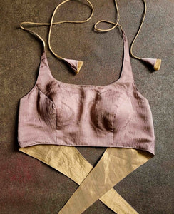 Readymade Reversible Pink Gold Silk Blouse