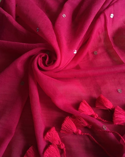 Red Mul Mul Cotton Saree