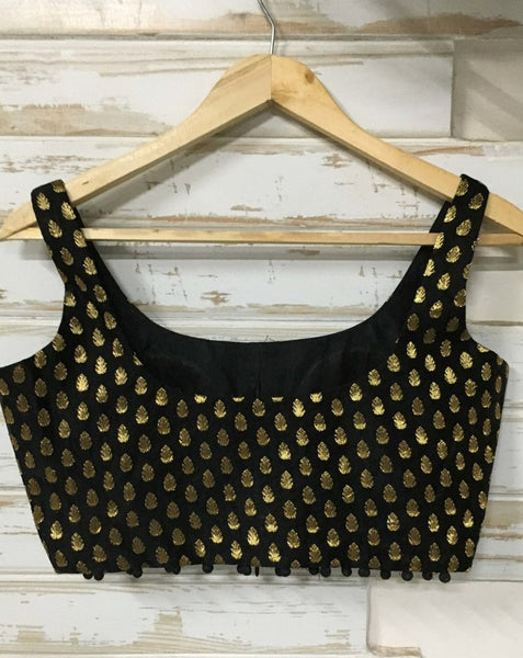 Black & Gold Ready Made Blouse
