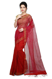 Rani-Red Pure Resham-Matka Silk Saree