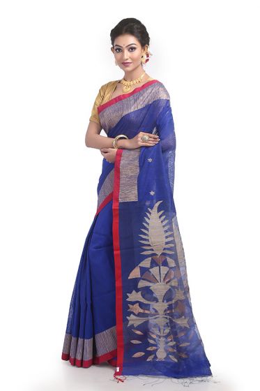 Royal Blue Resham-Matka Silk Saree
