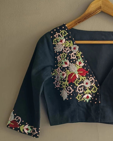 Readymade Stunning Cotton Blouse With Beautiful Embroidery