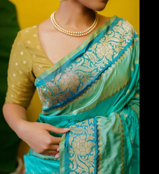 Pale Green Silk Readymade Blouse