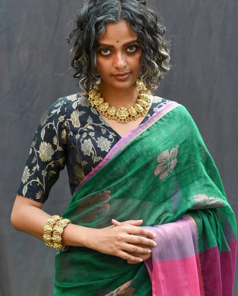Readymade Gorgeous Black Silk Blouse With Sophisticated V-neck Design