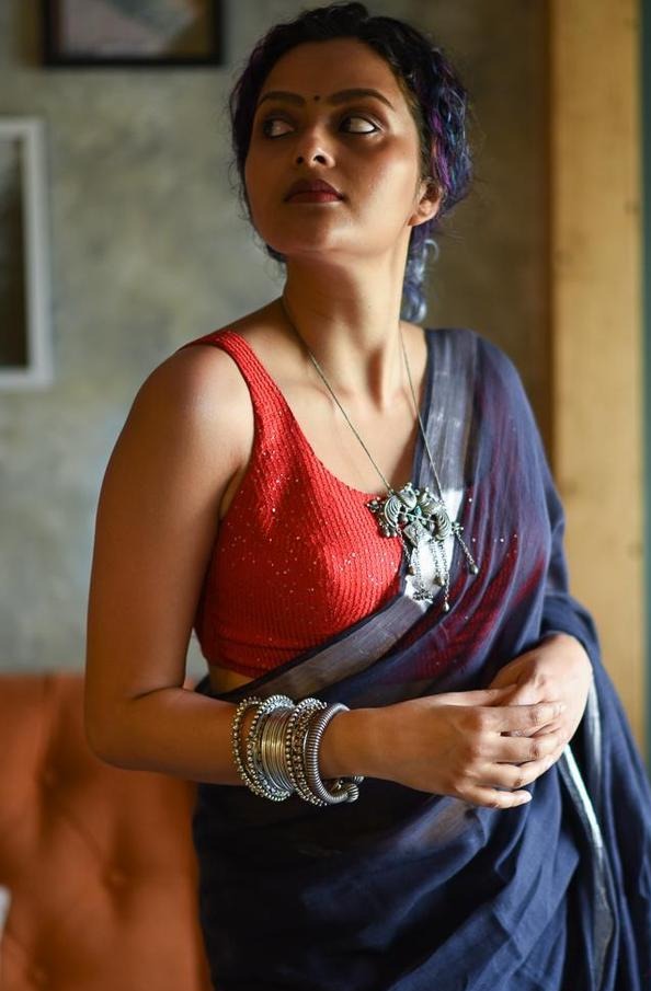 Red Sequin Viscose Sleeveless Blouse