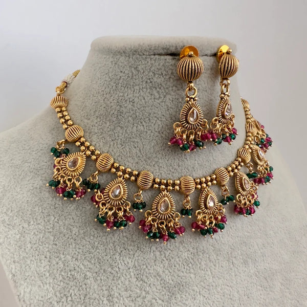 South Indian Guttapusalu Antique Gold Necklace