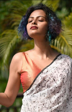 Orange Sleeveless Blouse