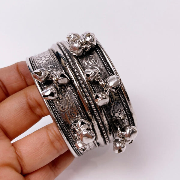 Oxidized German Silver Banjara Cuff Bracelet