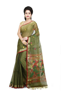 Green Cotton Silk Saree