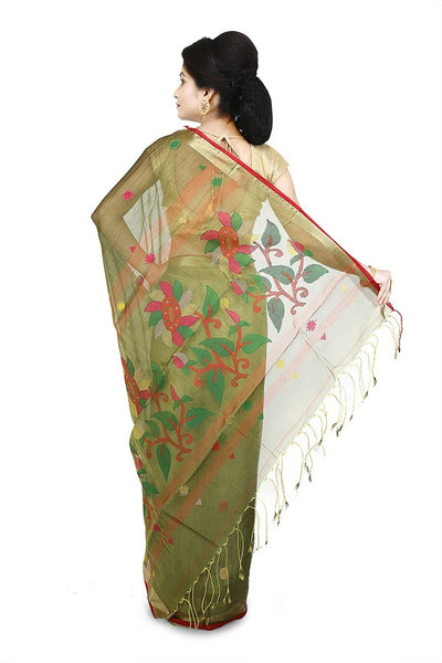 Green Cotton Silk Saree