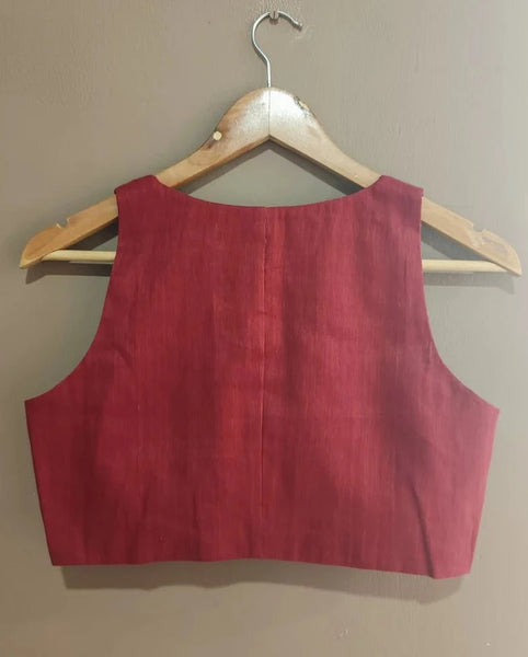 Readymade Maroon-Hued Linen Blouse