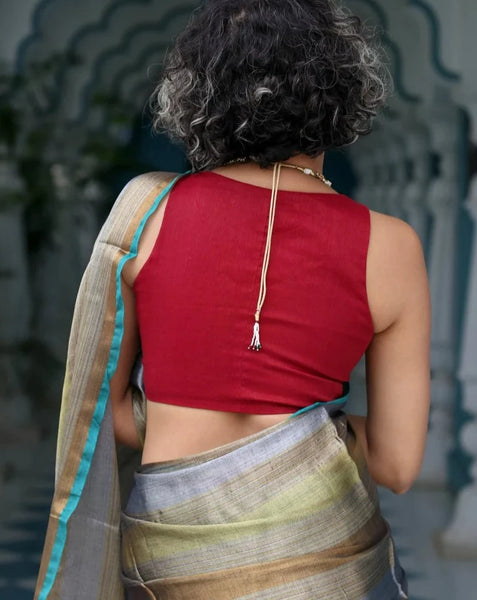 Readymade Maroon-Hued Linen Blouse