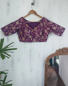 Readymade Brilliant Purple V-Neck Design Silk Blouse