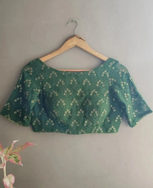 Gorgeous Green Readymade Georgette Blouse