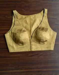 Readymade Lovely Gold Blouse Made of Cotton & Zari
