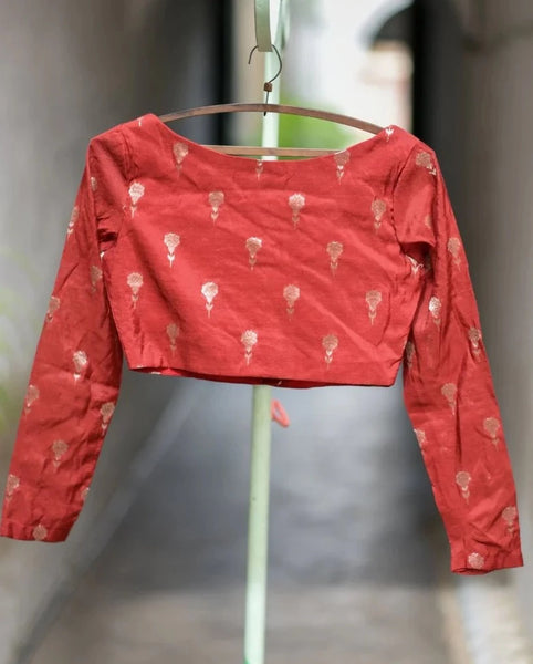 Readymade Gorgeous Red Poly-Cotton Blouse