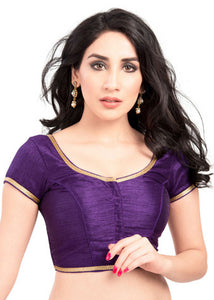 Vamas Brinjal Brocade Front Open Blouse
