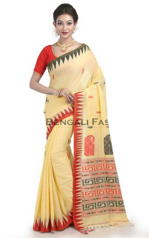 Light Yellow Trendy Soft Pure Cotton Saree