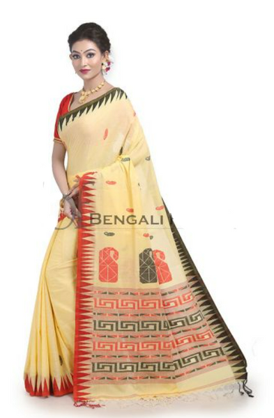 Light Yellow Trendy Soft Pure Cotton Saree