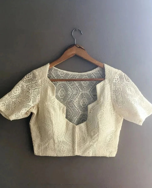 Readymade Elegant White Cotton Blouse